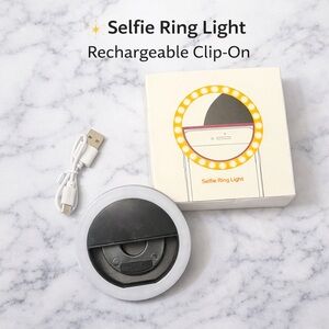 Rechargeable Clip-On Selfie Ring Light for Phone | TikTok, Zoom, Makeup Lighting